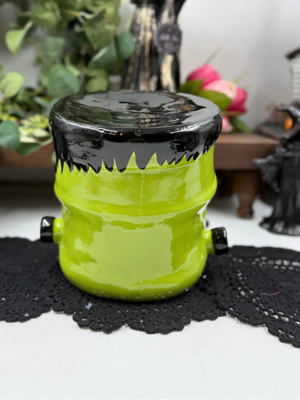 spooky hollow frankenstein led light-up halloween decor nwt